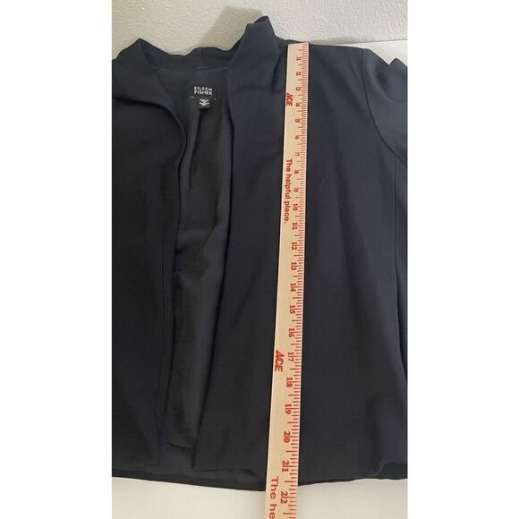 Eileen Fisher Size XL Black Jacket Open Front Blazer Short Pockets - Picture 7 of 9